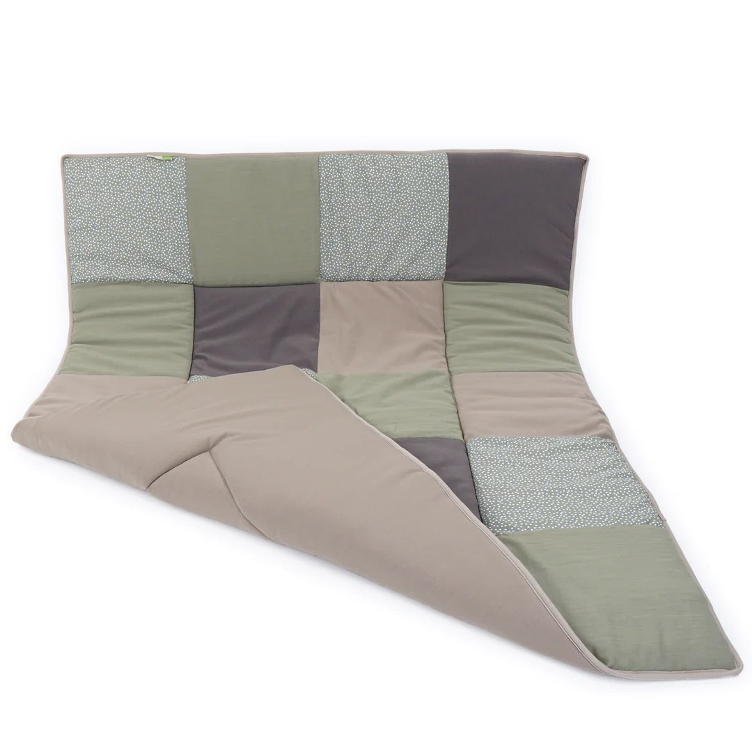 Krabbeldecke Inka Patchwork Salbei/Taupe - von Priebes